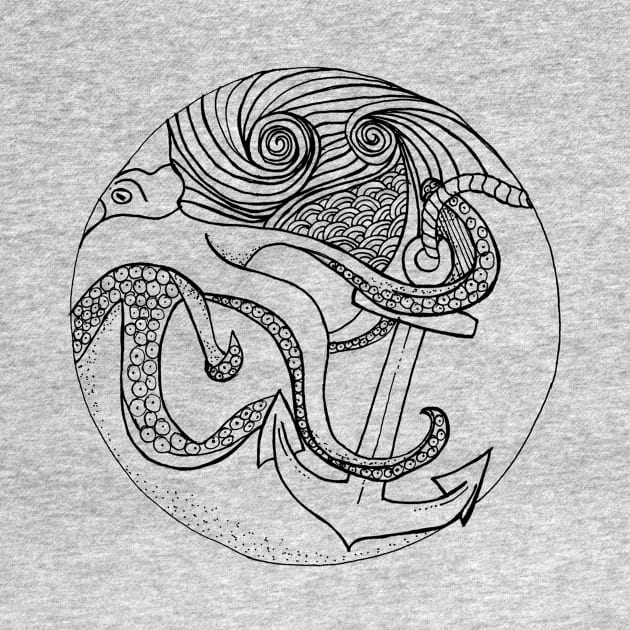 Octopus Anchor Sketch by Abili-Tees